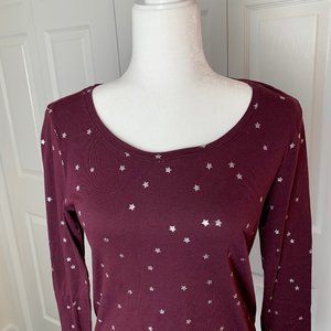 LOFT star print long sleeve tee